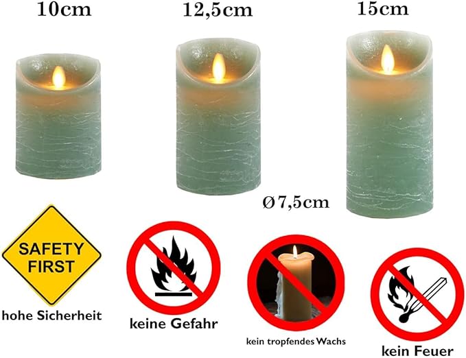Coen Bakker 3er Set LED Echtwachskerzen (10-15cm) | Novambients