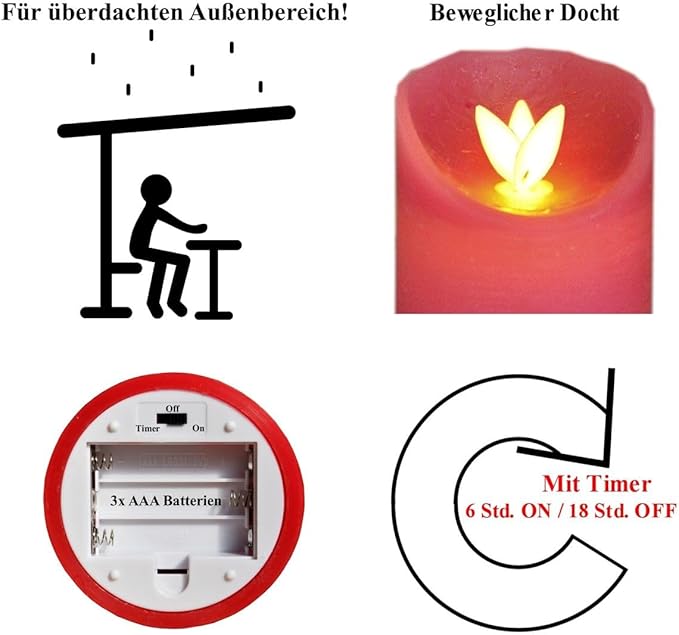 Coen Bakker 3er Set LED Echtwachskerzen (10-15cm) | Novambients