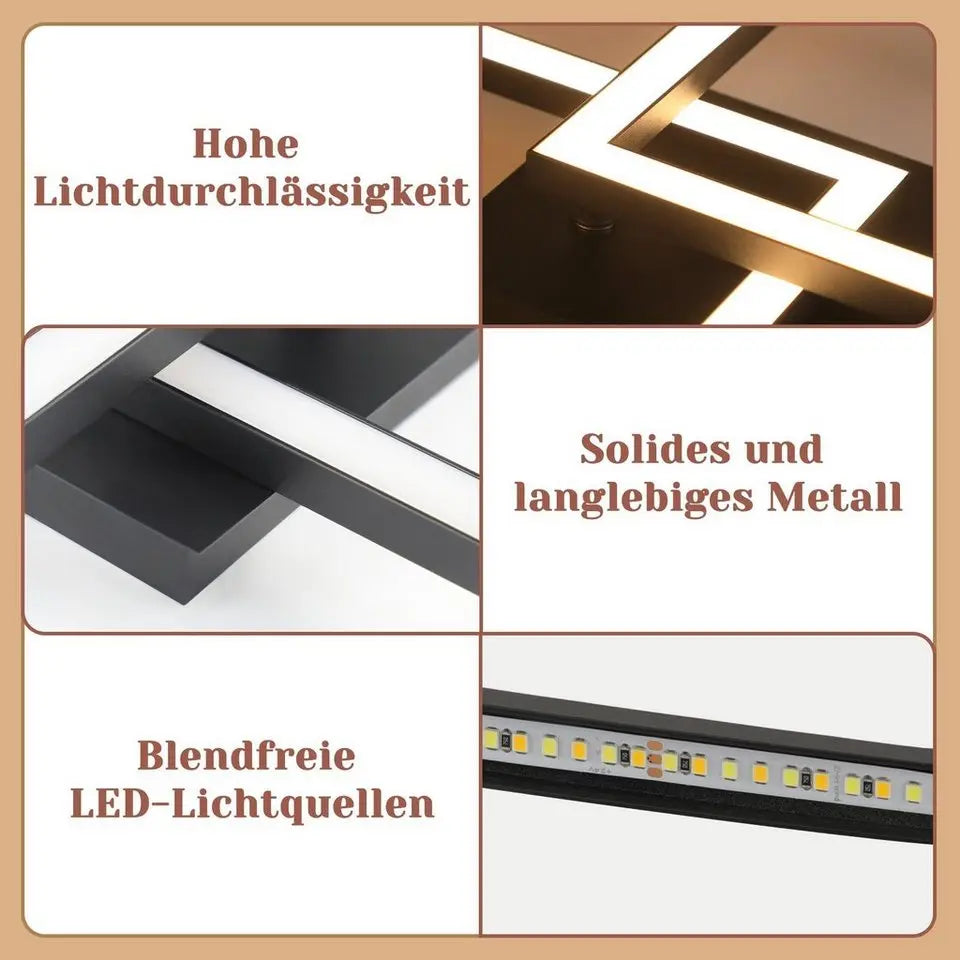 ZMH LED Deckenleuchte 24W Modern, 2-flammig, warmweiß, schwenkbar