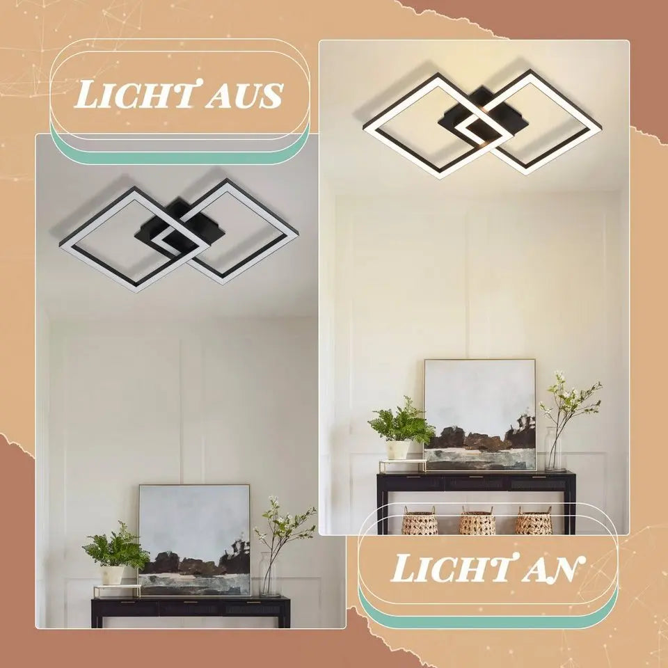 ZMH LED Deckenleuchte 24W Modern, 2-flammig, warmweiß, schwenkbar