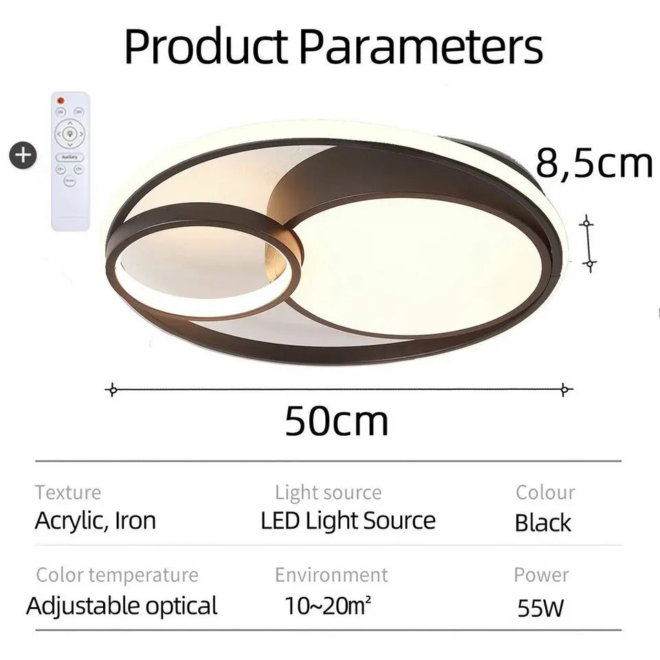 style home LED Deckenleuchte, 55W dimmbar, Farbwechsel 3000K-6000K, für verschiedene Räume