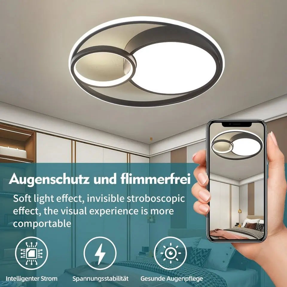 style home LED Deckenleuchte, 55W dimmbar, Farbwechsel 3000K-6000K, für verschiedene Räume