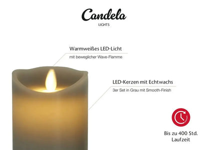 LC Home LED-Kerzen Set, Echtwachskerzen mit Timer und Fernbedienung, dimmbar